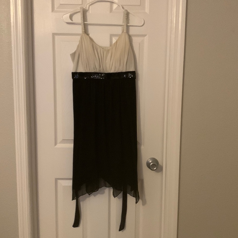 Black and beige dress